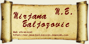 Mirjana Baljozović vizit kartica